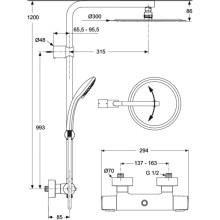 Душевая система Ideal Standard IdealRain Luxe A6246AA