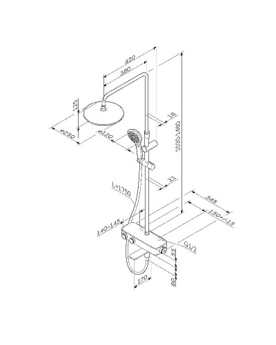 Душевая система AM.PM Inspire 2.0 F0750A500 с термостатом Хром