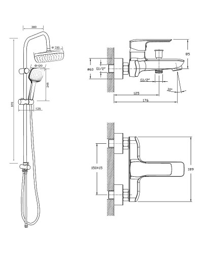 Душевая система Orange Merci M13-944cr Хром