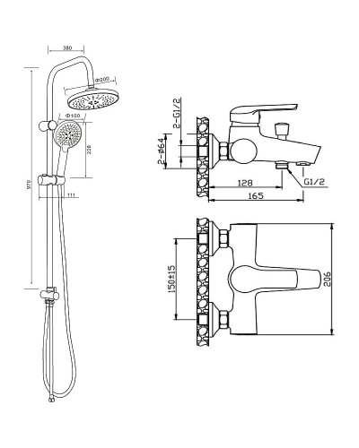 Душевая система Orange Tony M54-933cr Хром