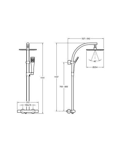 Душевая система Jacob Delafon Talan E11717RU-CP Хром