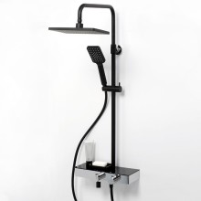 Душевая система WasserKRAFT Thermo A11401 с термостатом Черная матовая Хром