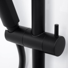 Душевая система WasserKRAFT Thermo A11401 с термостатом Черная матовая Хром