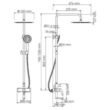 Душевая система WasserKRAFT Sauer A17101 Золото