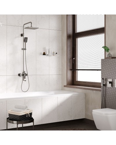 Душевая система WasserKRAFT Wiese A18401 Оружейная сталь