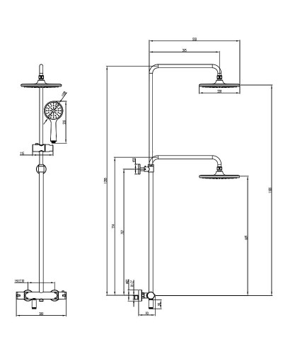 Душевая система Lemark Tropic LM7010C с термостатом Хром