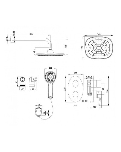 Душевая система Lemark Atlantiss LM3229C Хром