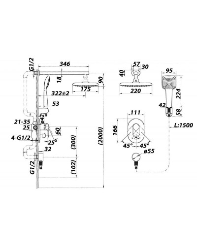 Душевая комплект BelBagno Ferrano FER-DIK-CRM