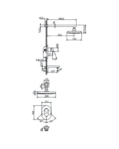 Душевой комплект BelBagno Ferrano FER-DIT-CRM