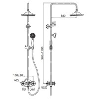 Душевая система BelBagno Slip Foglio SLI-DOC-CRM
