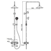 Душевая система BelBagno Slip Foglio SLI-DOC-CRM