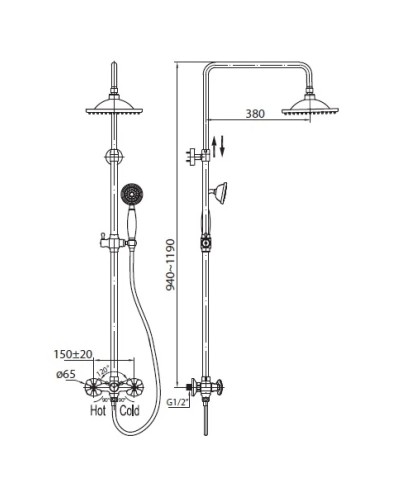 Душевая система BelBagno Slip Foglio SLI-DOC-CRM