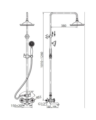 Душевая система BelBagno Slip Foglio SLI-VSC-CRM