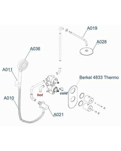 Душевая система WasserKRAFT Berkel A16028 Thermo с термостатом Хром