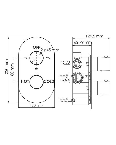 Душевая система WasserKRAFT Berkel A174868 Thermo с термостатом Хром