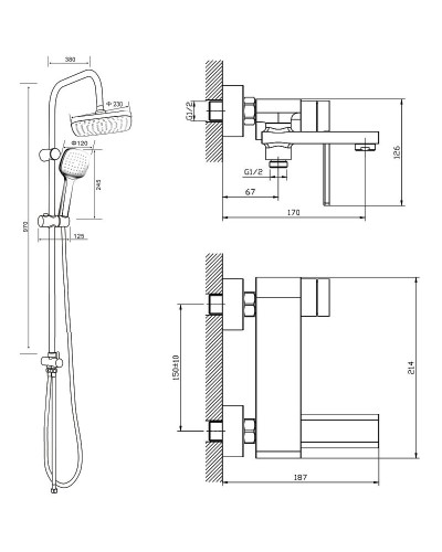 Душевая система Orange M36-944cr Хром