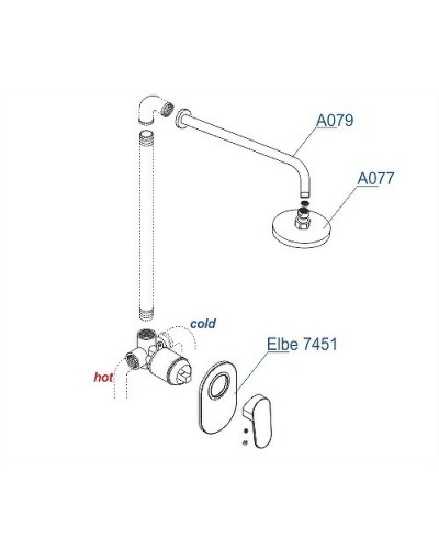 Душевая система WasserKRAFT Elbe A12777 Черная матовая
