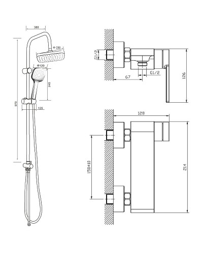 Душевая система Orange M36-922cr Хром