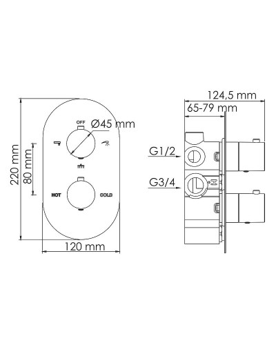 Душевая система WasserKRAFT Elbe A177477 с термостатом Черная матовая