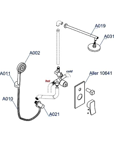Душевая система WasserKRAFT Aller A14131 Хром