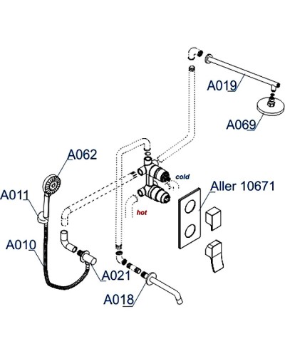 Душевая система WasserKRAFT Aller A171619 Хром