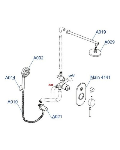 Душевая система WasserKRAFT Main A14129 Хром
