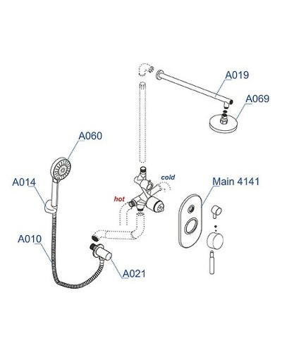 Душевая система WasserKRAFT Main A16169 Хром