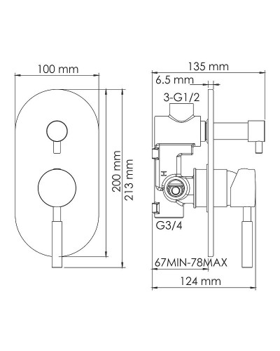 Душевая система WasserKRAFT Main A16169 Хром