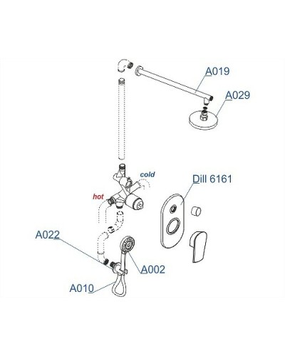 Душевая система WasserKRAFT Dill A16629 Хром