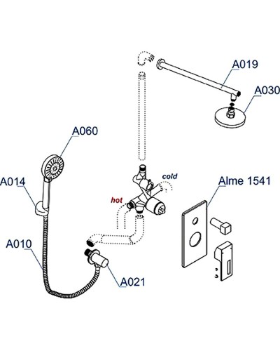 Душевая система WasserKRAFT Alme A14130 Хром