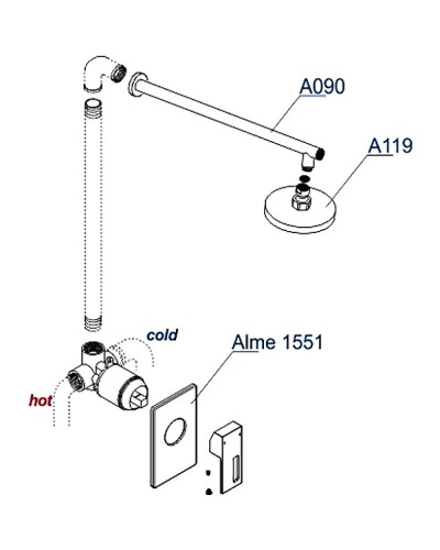 Душевая система WasserKRAFT Alme A12119 Хром