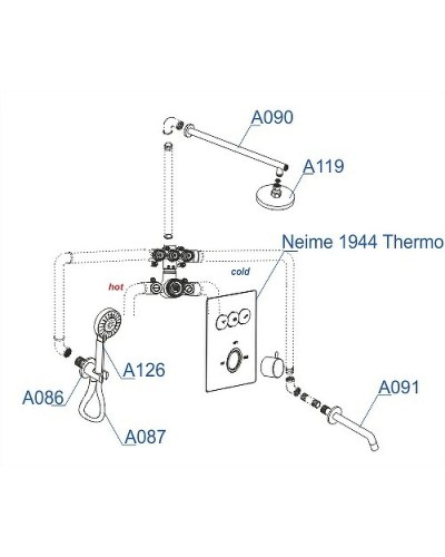 Душевая система WasserKRAFT Neime A171919 с термостатом Хром