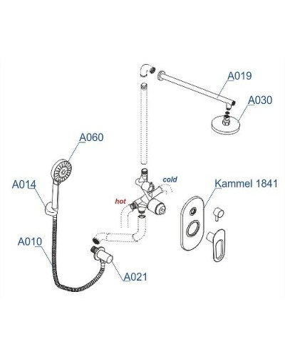 Душевая система WasserKRAFT Kammel A16830 Хром