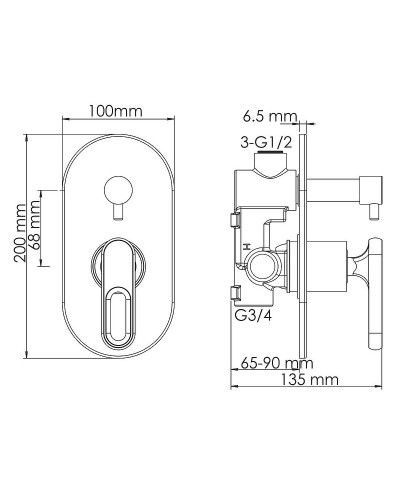 Душевая система WasserKRAFT Kammel A16830 Хром