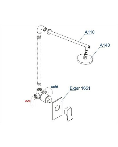 Душевая система WasserKRAFT Exter A12610 Светлая бронза
