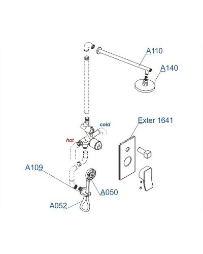 Душевая система WasserKRAFT Exter A16040 Светлая бронза