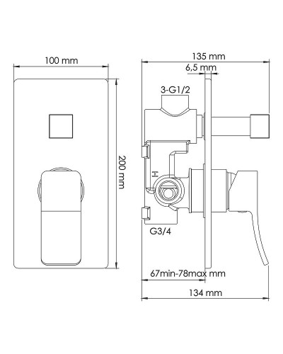Душевая система WasserKRAFT Exter A16040 Светлая бронза