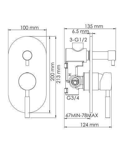 Душевая система WasserKRAFT Wern A16421 Хром