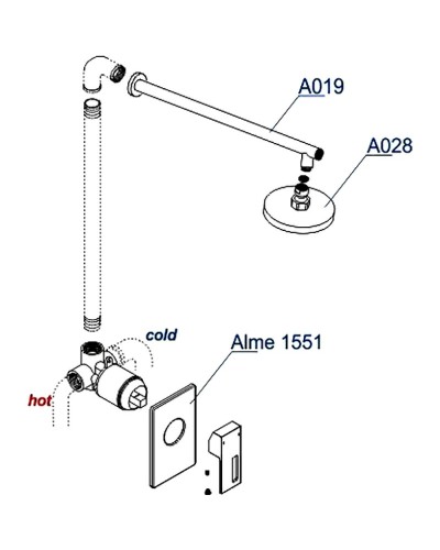 Душевая система WasserKRAFT Alme A12528 Хром