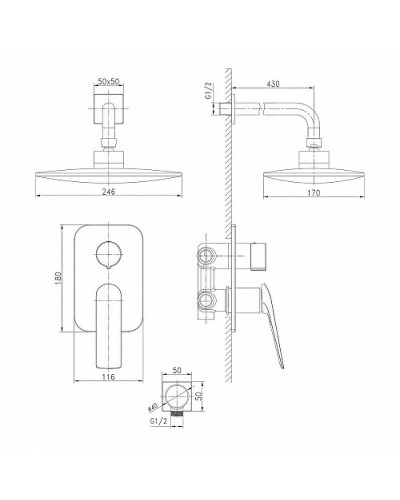 Душевая система Lemark Allegro LM5929CW Хром