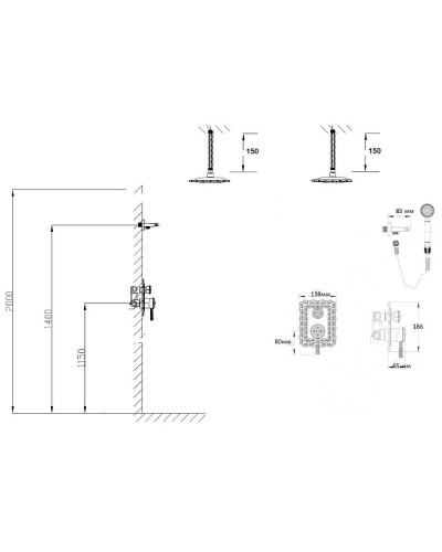 Душевая система Bronze de Luxe Windsor 10138/1F Бронза