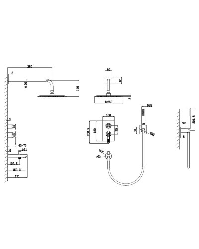 Душевая система Bronze de Luxe 1760'S 6630CC Хром