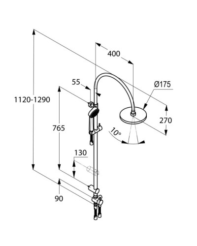 Душевая стойка Kludi Zenta 616770500