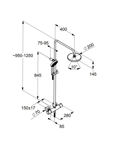 Душевая система Kludi A-QA 6609505-00