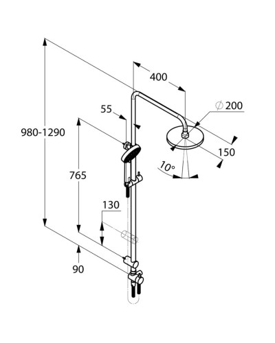 Душевая стойка Kludi A-QA 6609105-00