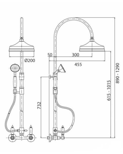 Душевая система Cezares FIRST-CD-03/24-Bi Золото