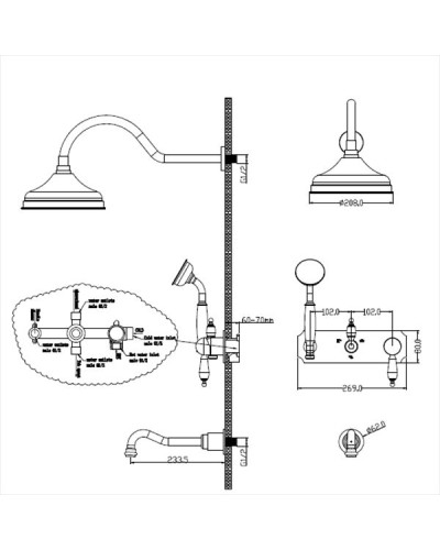 Душевая система Boheme Tradizionale Oro 288 Золото