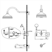 Душевая система Boheme Imperiale Ripresa 328 Золото
