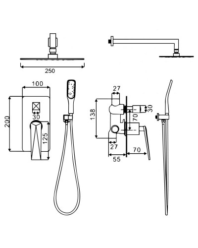 Душевая система Boheme Venturo 384 Золото
