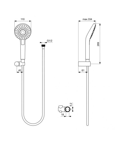 Душевая система Ideal Standard Ceraflex BC447AA Хром